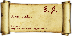 Blum Judit névjegykártya